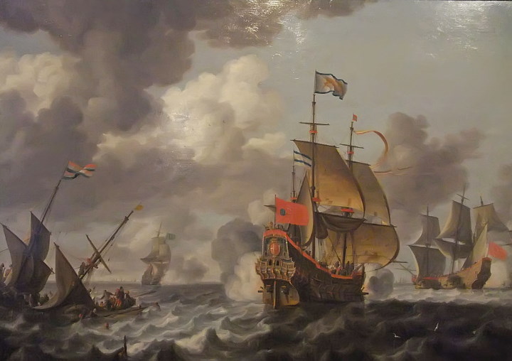 Бой пиратов с государственным флотом
